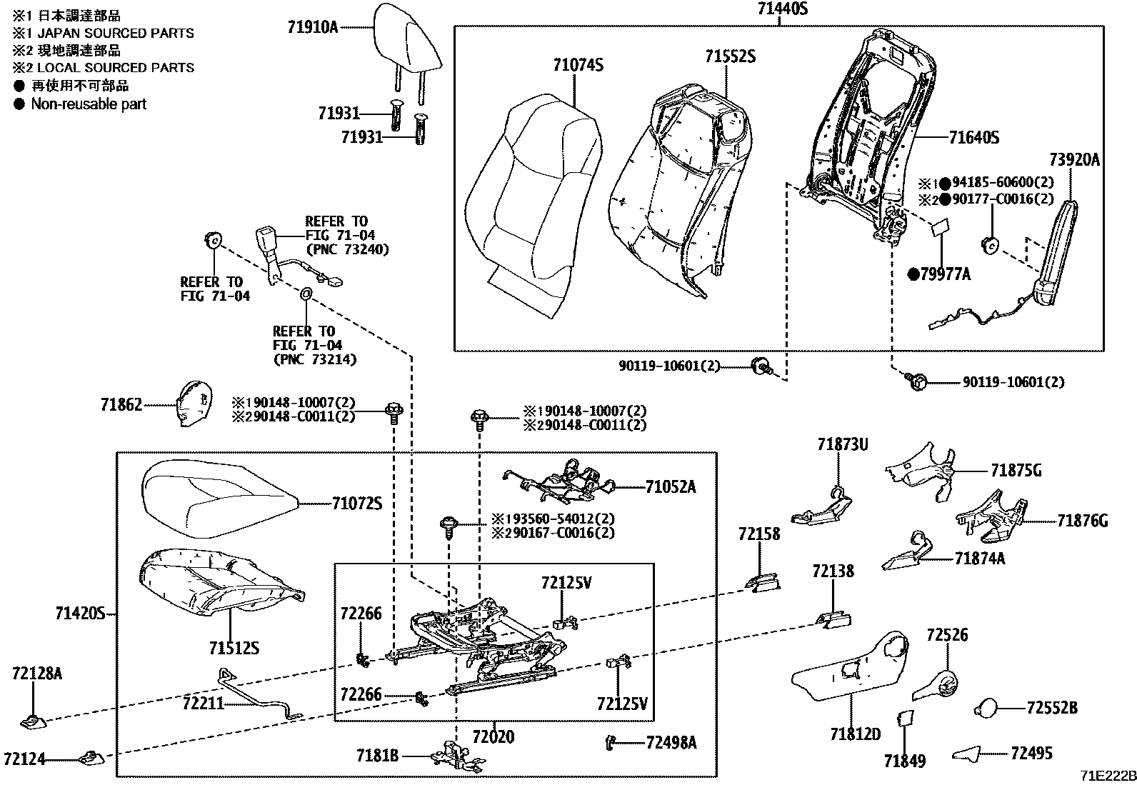 7101 — FRONT SEAT & SEAT TRACK