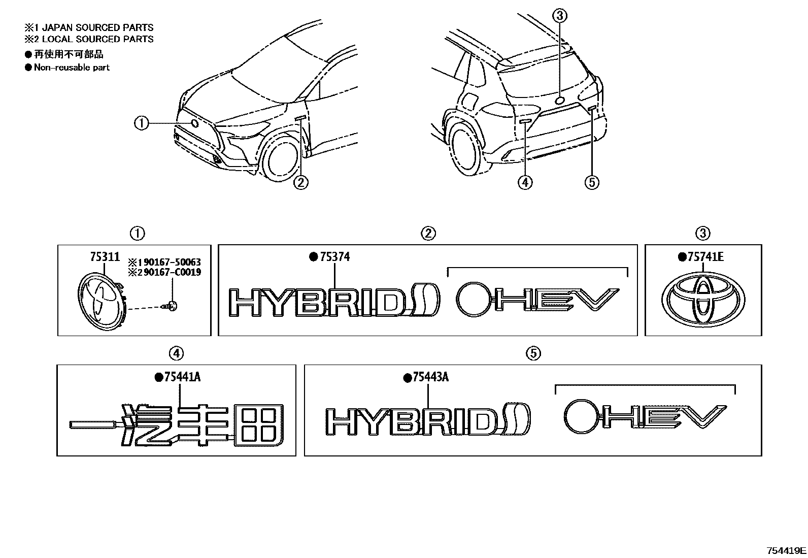7501 — EMBLEM & NAME PLATE (EXTERIOR & INTERIOR)