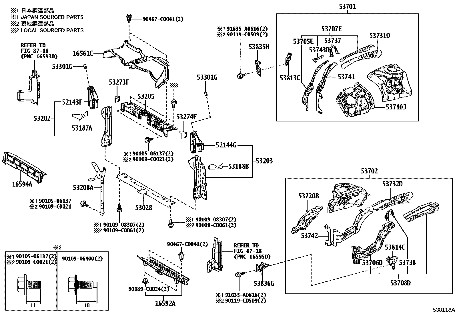 5304 — FRONT FENDER APRON & DASH PANEL