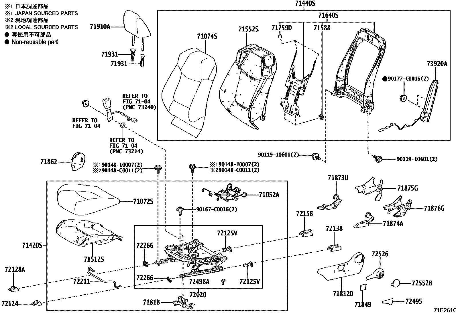 7101 — FRONT SEAT & SEAT TRACK