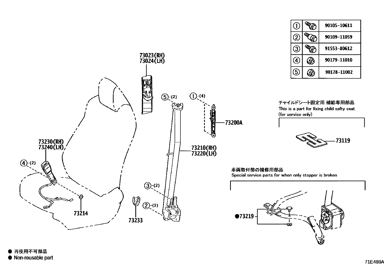 7104 — SEAT BELT & CHILD RESTRAINT SEAT