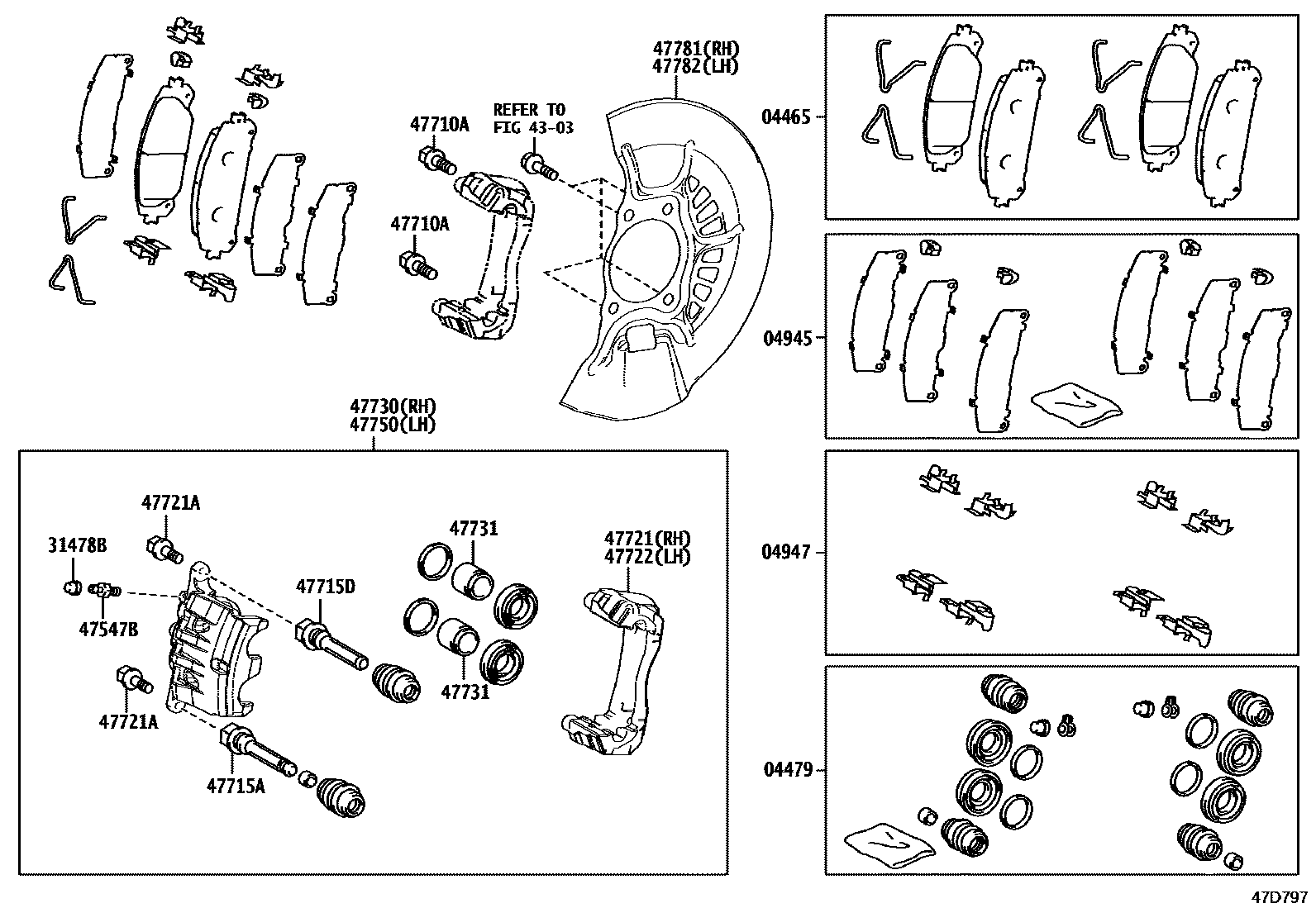 4705 — FRONT DISC BRAKE CALIPER & DUST COVER