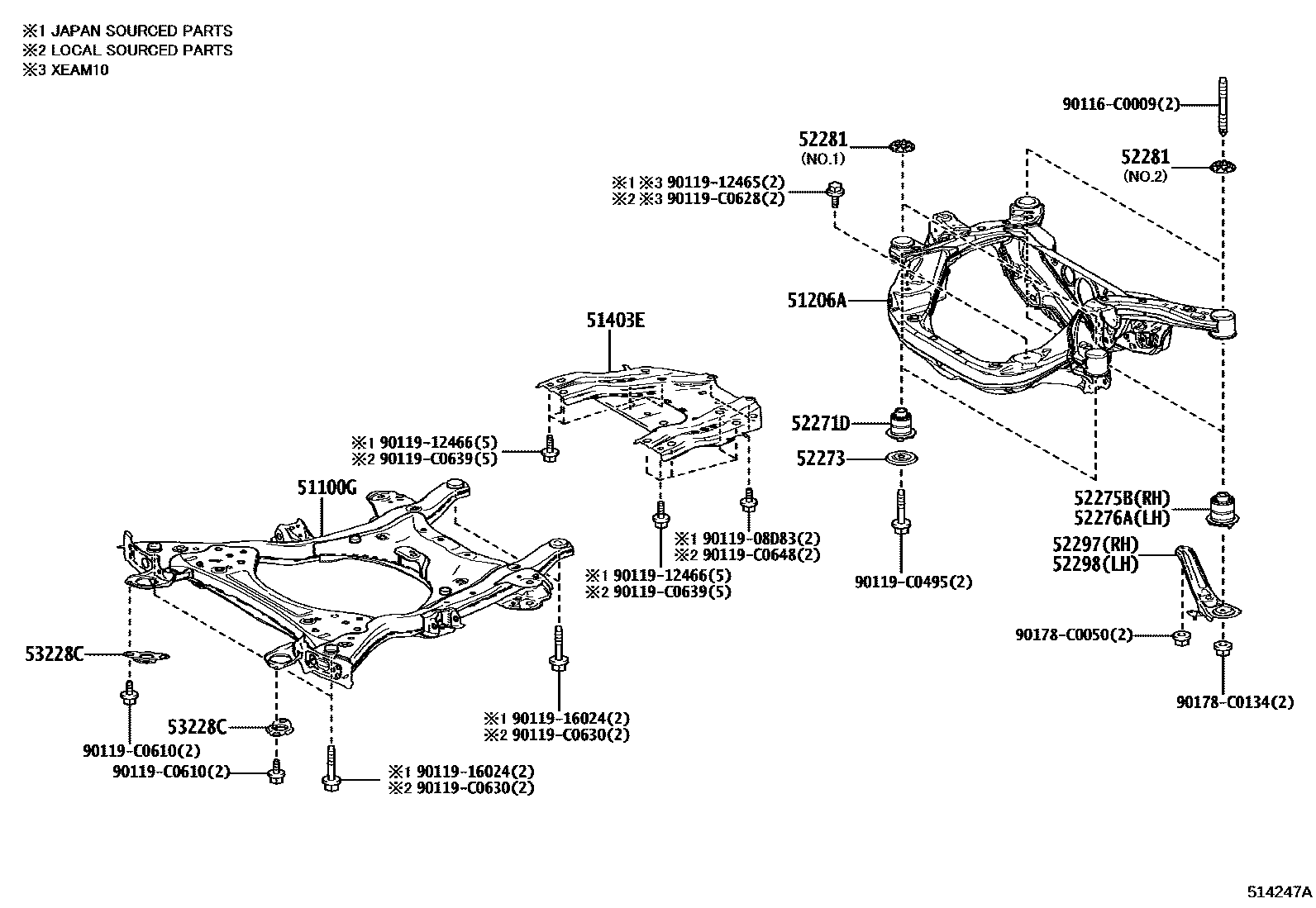 5102 — SUSPENSION CROSSMEMBER & UNDER COVER