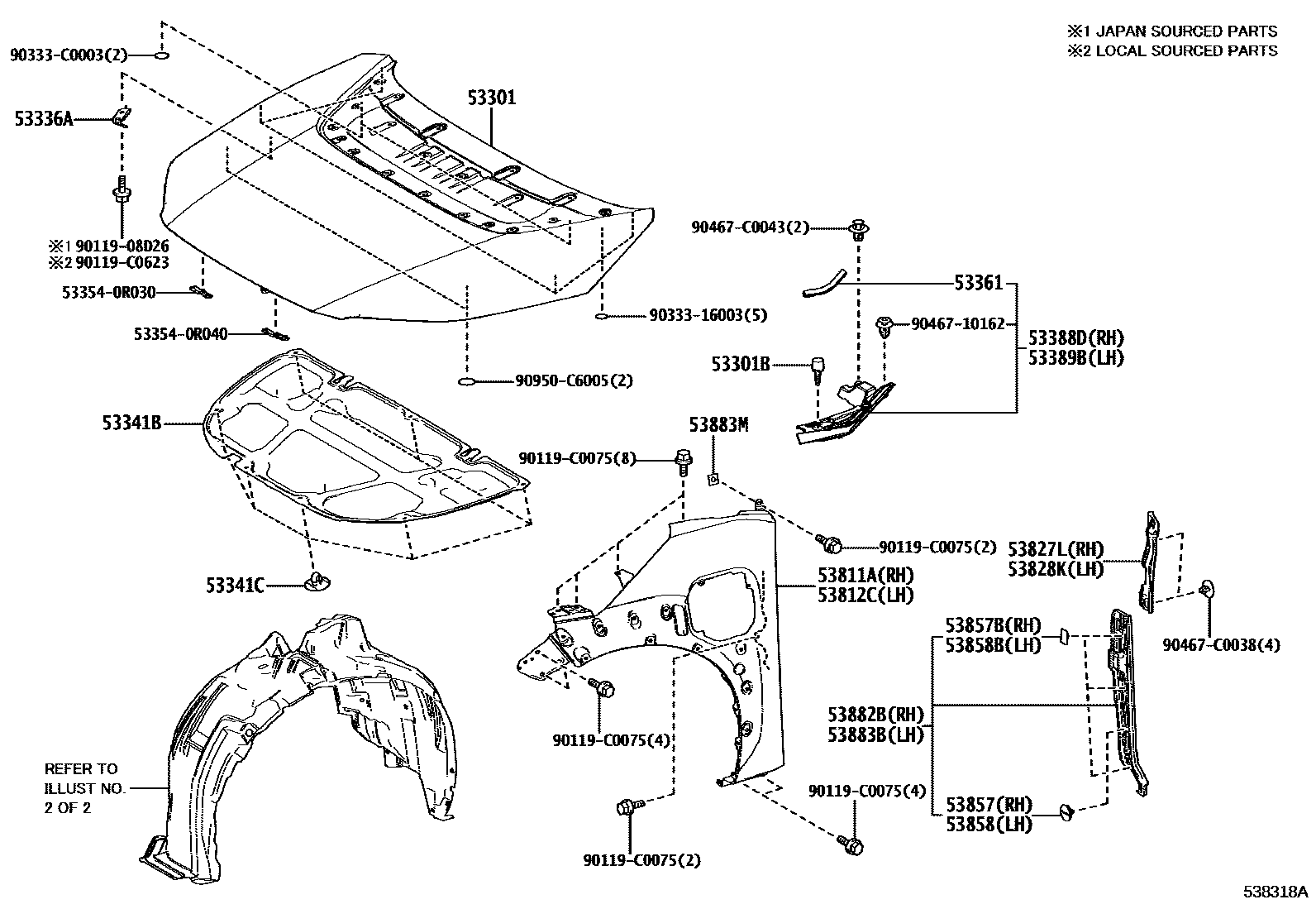 5302 — HOOD & FRONT FENDER