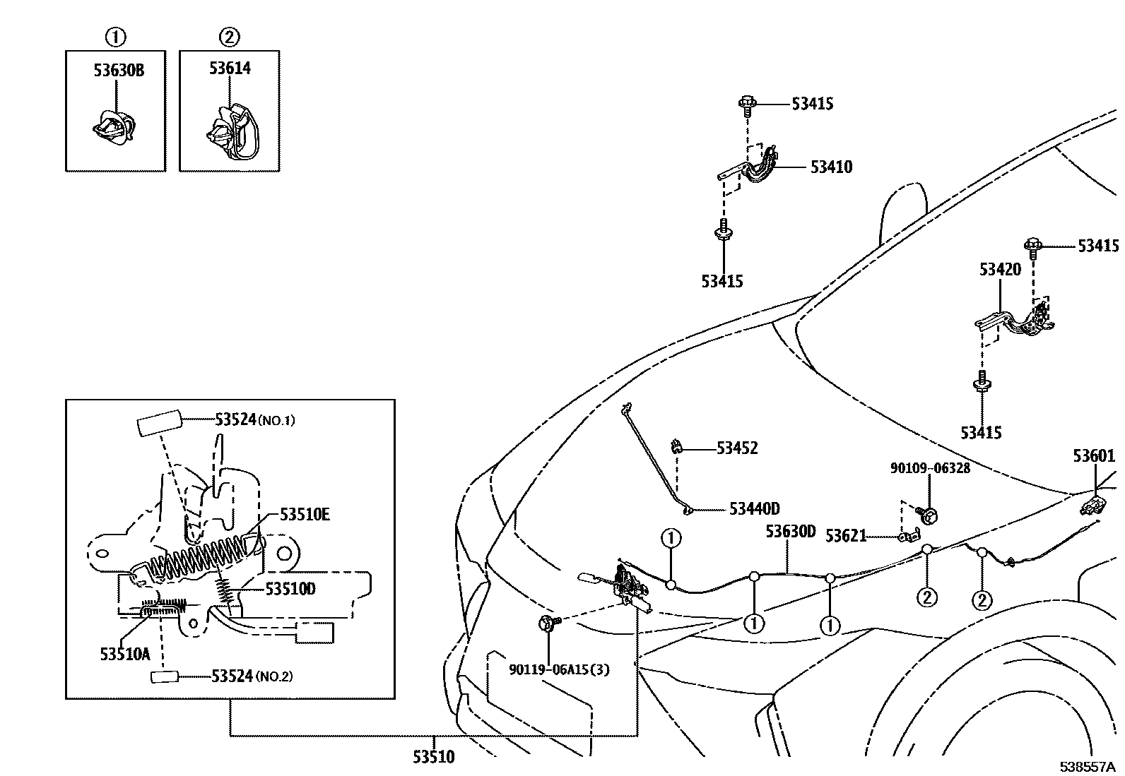 5303 — HOOD LOCK & HINGE