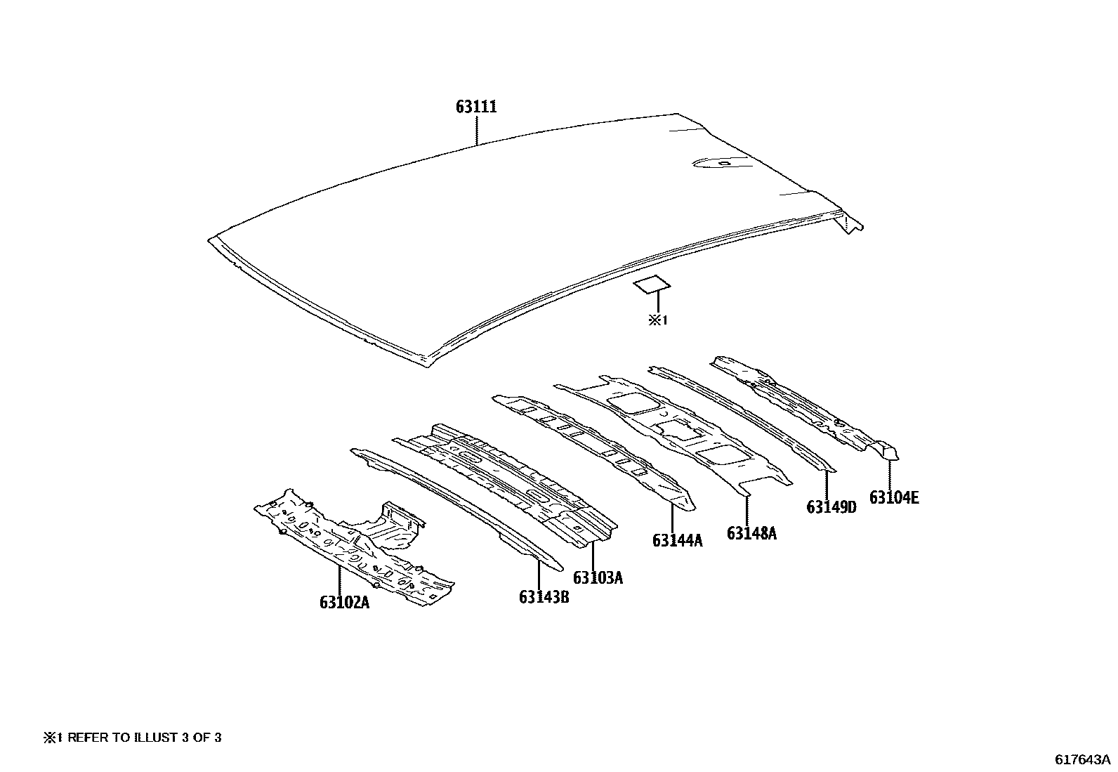 6104 — ROOF PANEL & BACK WINDOW GLASS
