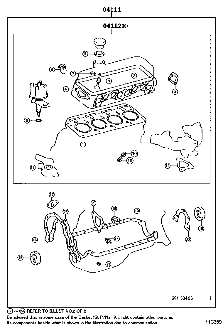 1103 — ENGINE OVERHAUL GASKET KIT