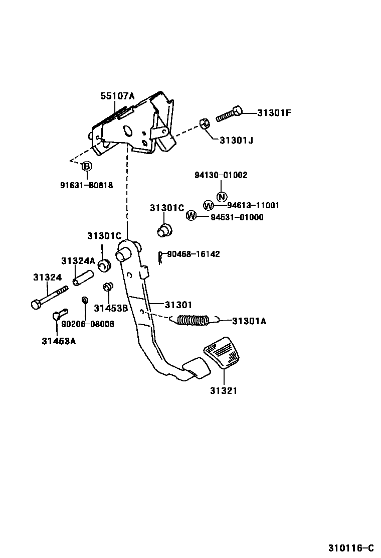 3102 — CLUTCH PEDAL & FLEXIBLE HOSE