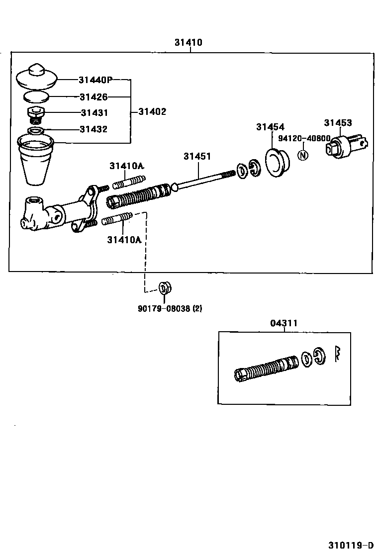 3103 — CLUTCH MASTER CYLINDER