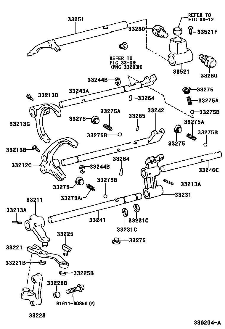 3307 — GEAR SHIFT FORK & LEVER SHAFT (MTM)