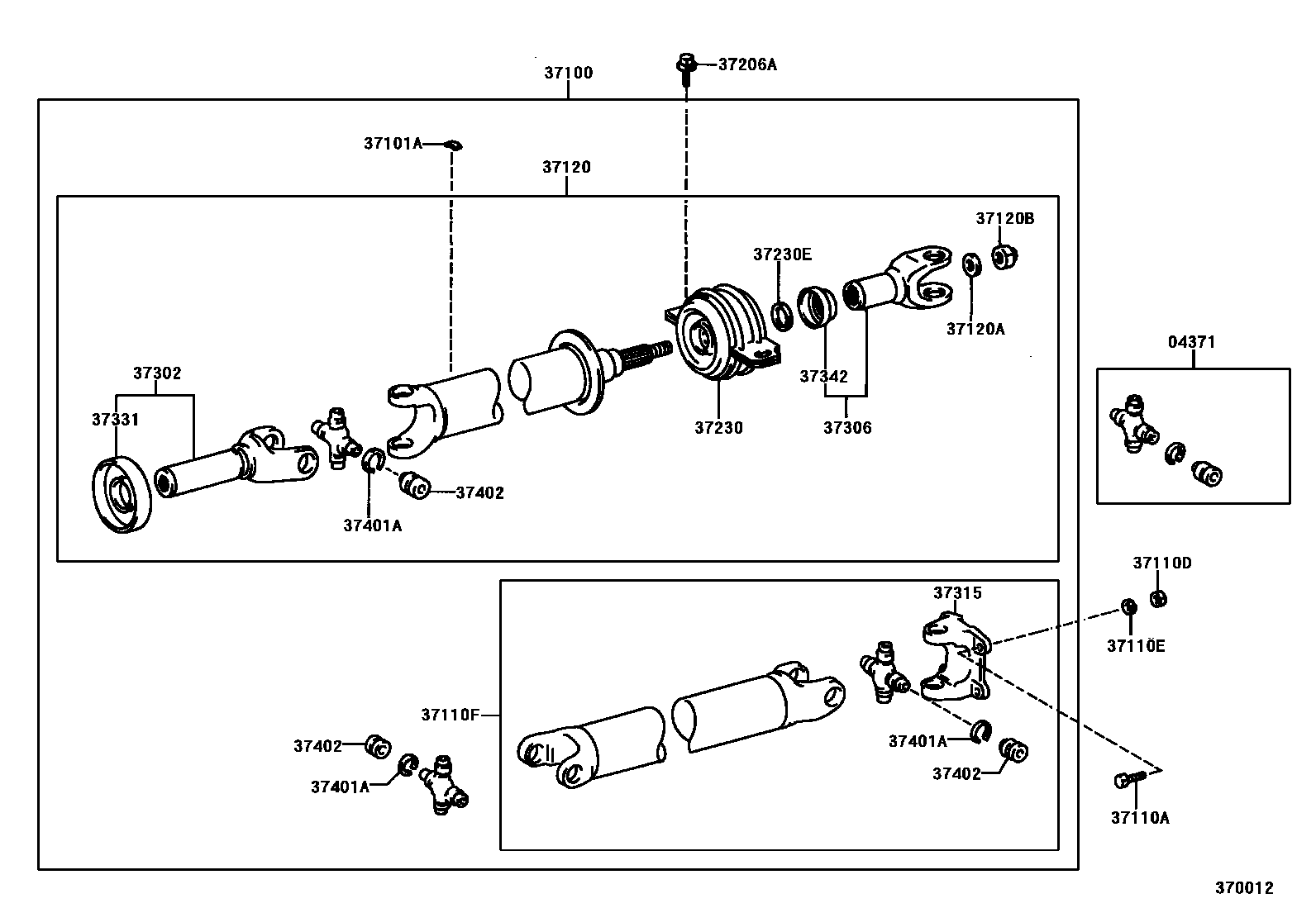 3701 — PROPELLER SHAFT & UNIVERSAL JOINT
