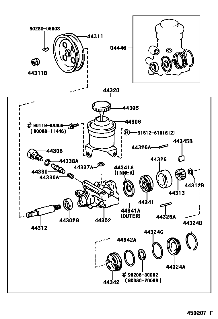 4502 — VANE PUMP & RESERVOIR (POWER STEERING)
