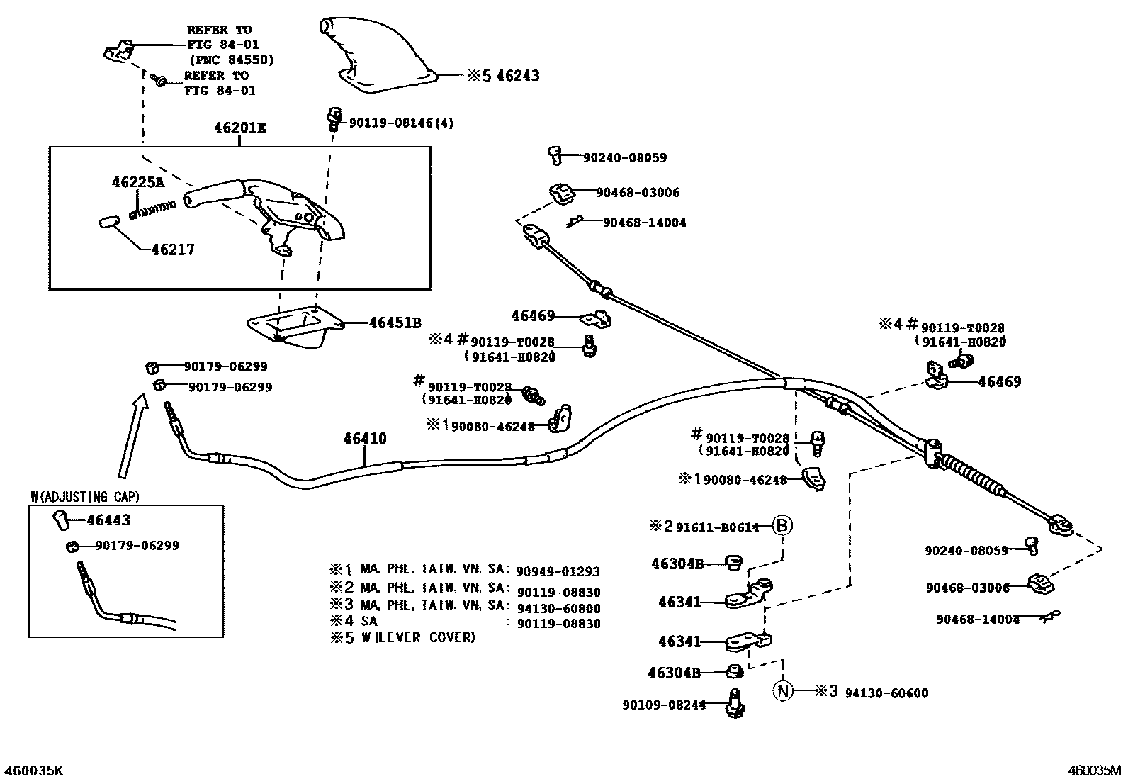 4601 — PARKING BRAKE & CABLE