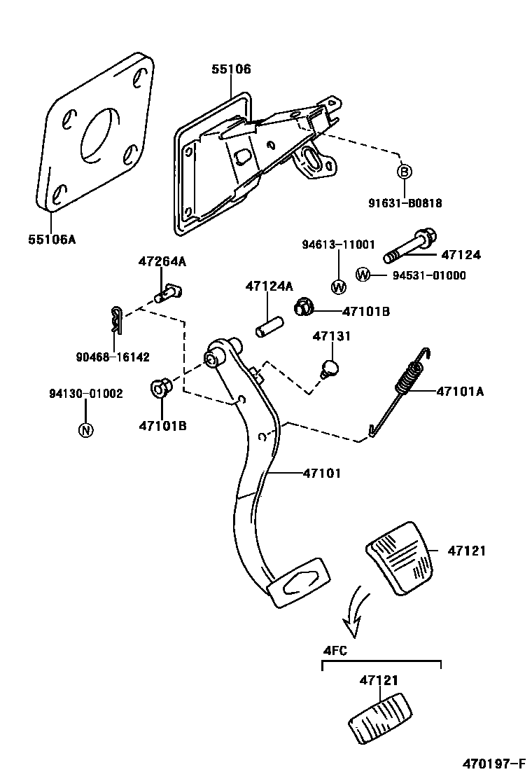 4701 — BRAKE PEDAL & BRACKET