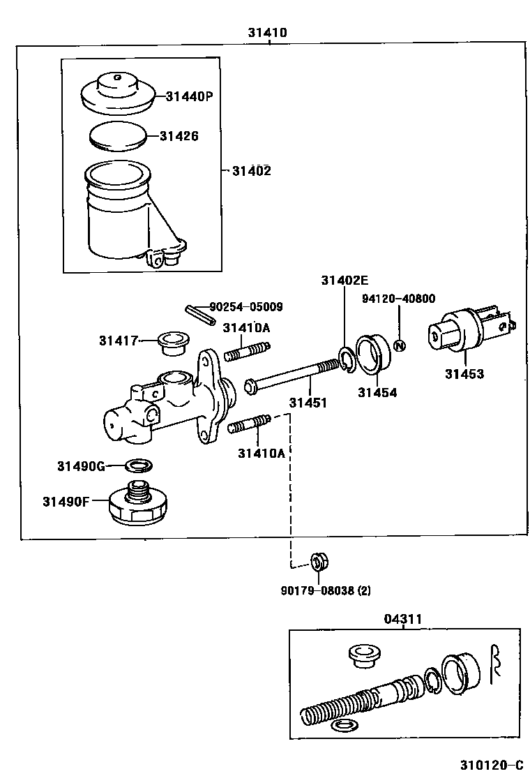 3103 — CLUTCH MASTER CYLINDER