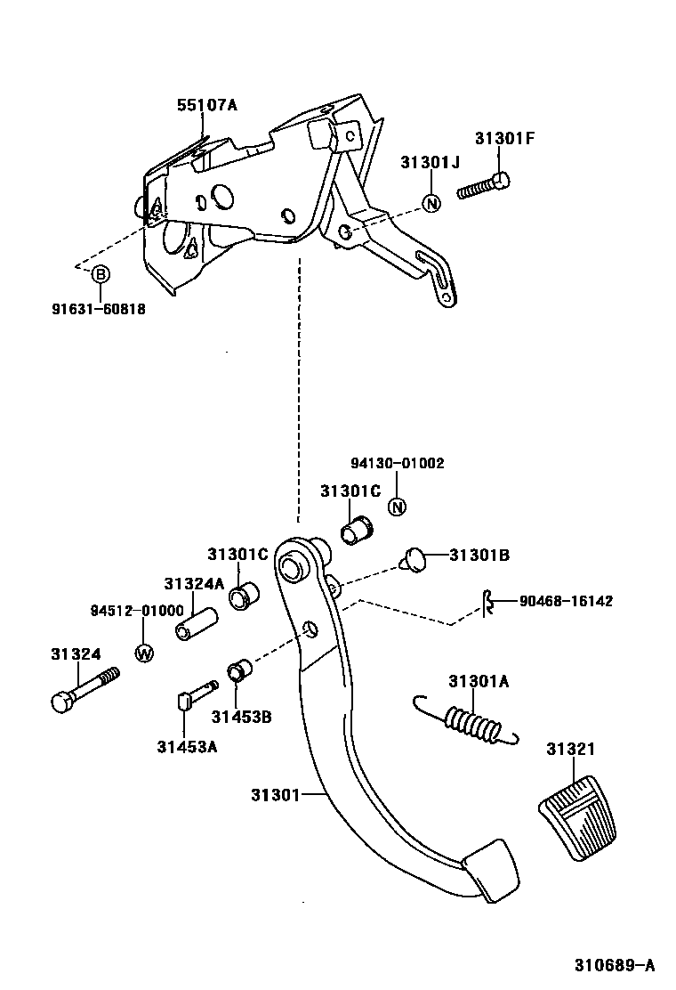 3102 — CLUTCH PEDAL & FLEXIBLE HOSE