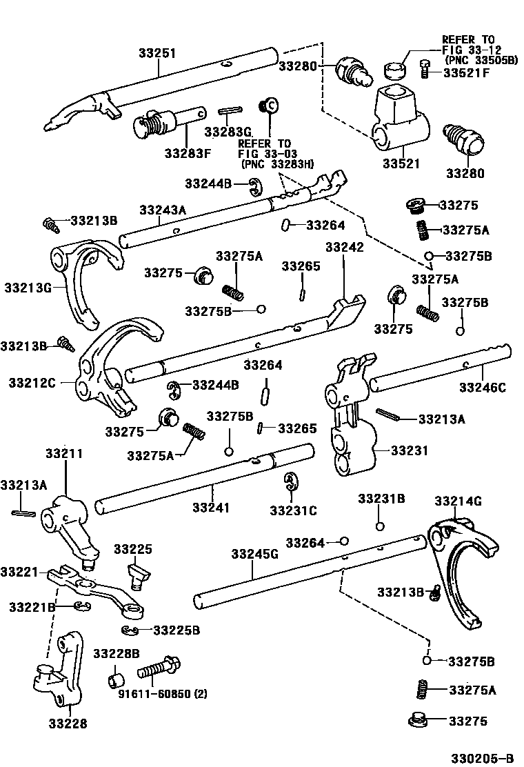 3307 — GEAR SHIFT FORK & LEVER SHAFT (MTM)