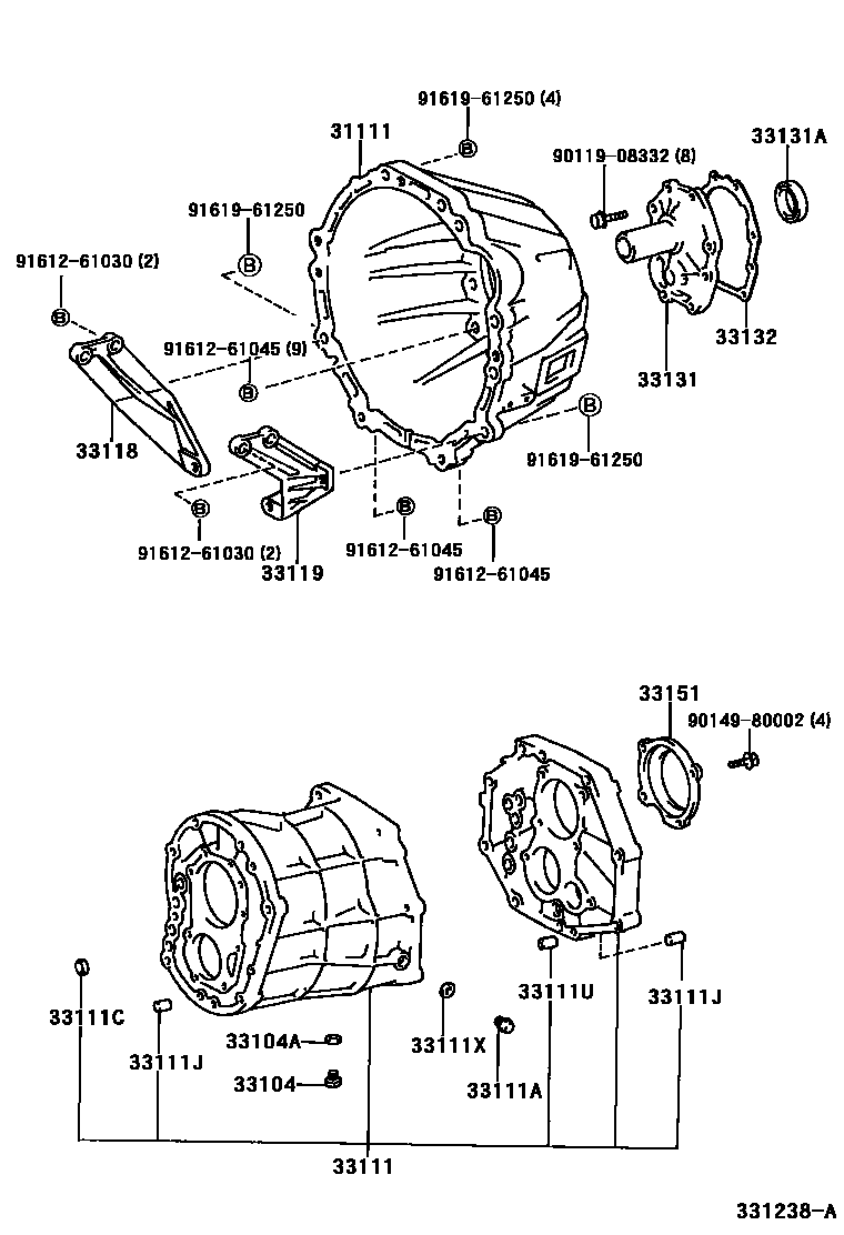 3302 — CLUTCH HOUSING & TRANSMISSION CASE (MTM)