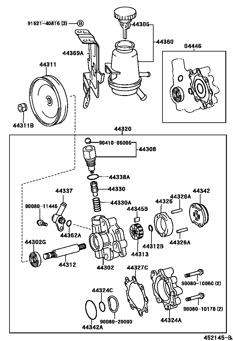4502 — VANE PUMP & RESERVOIR (POWER STEERING)