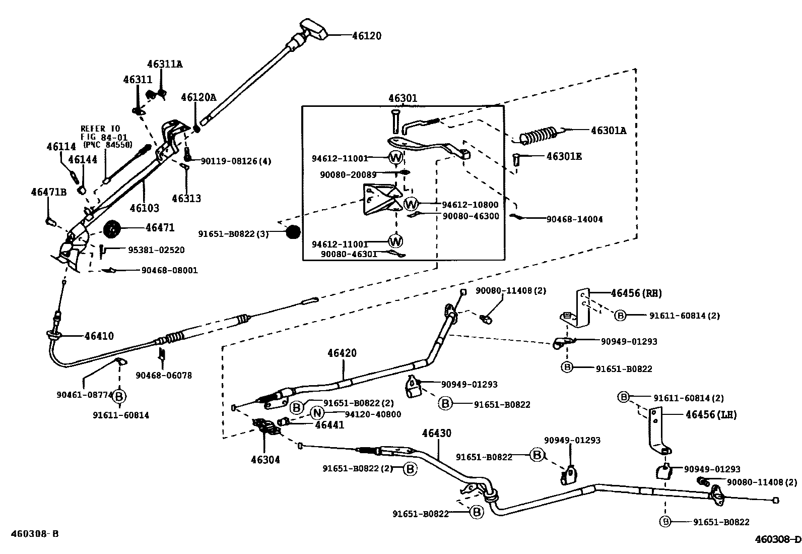 4601 — PARKING BRAKE & CABLE