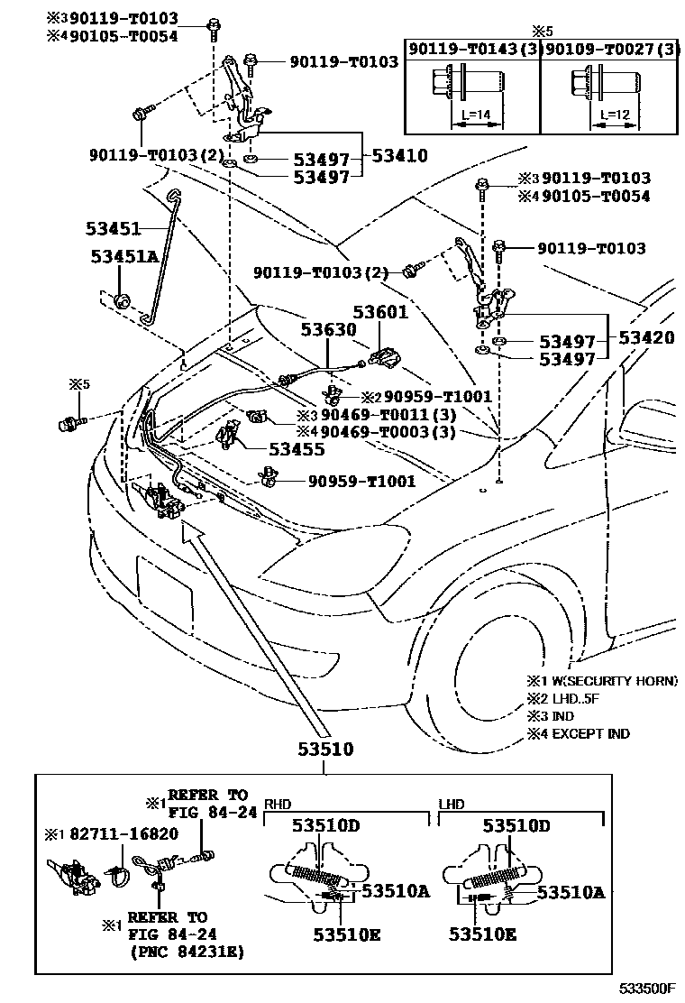 5354 — HOOD LOCK & HINGE