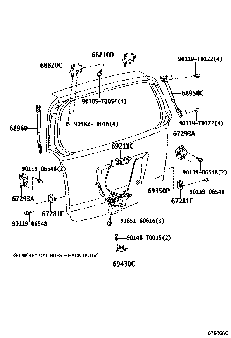 6762 — BACK DOOR LOCK & HINGE