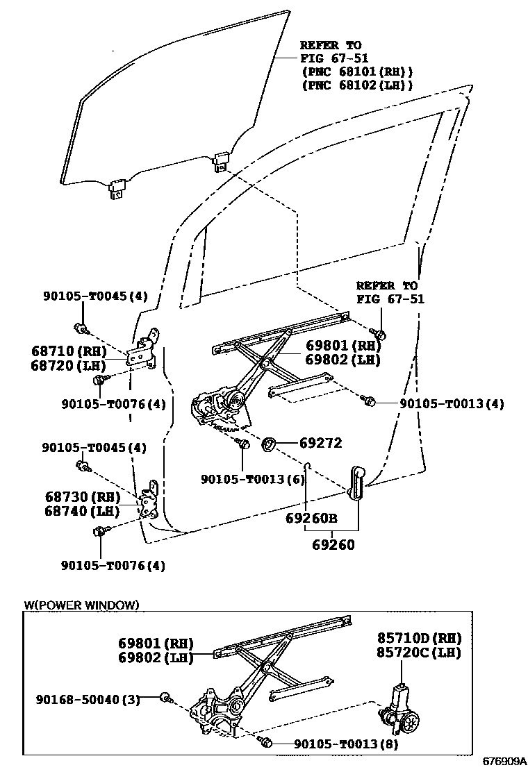 6754 — FRONT DOOR WINDOW REGULATOR & HINGE