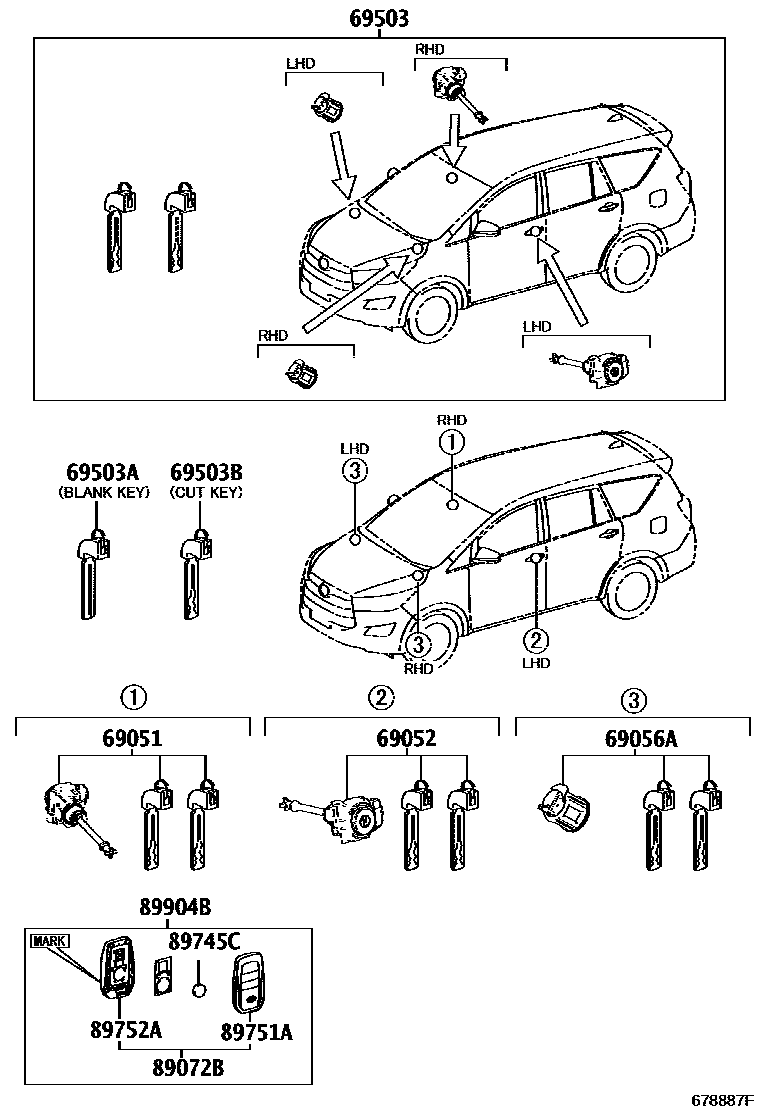 6765 — LOCK CYLINDER SET