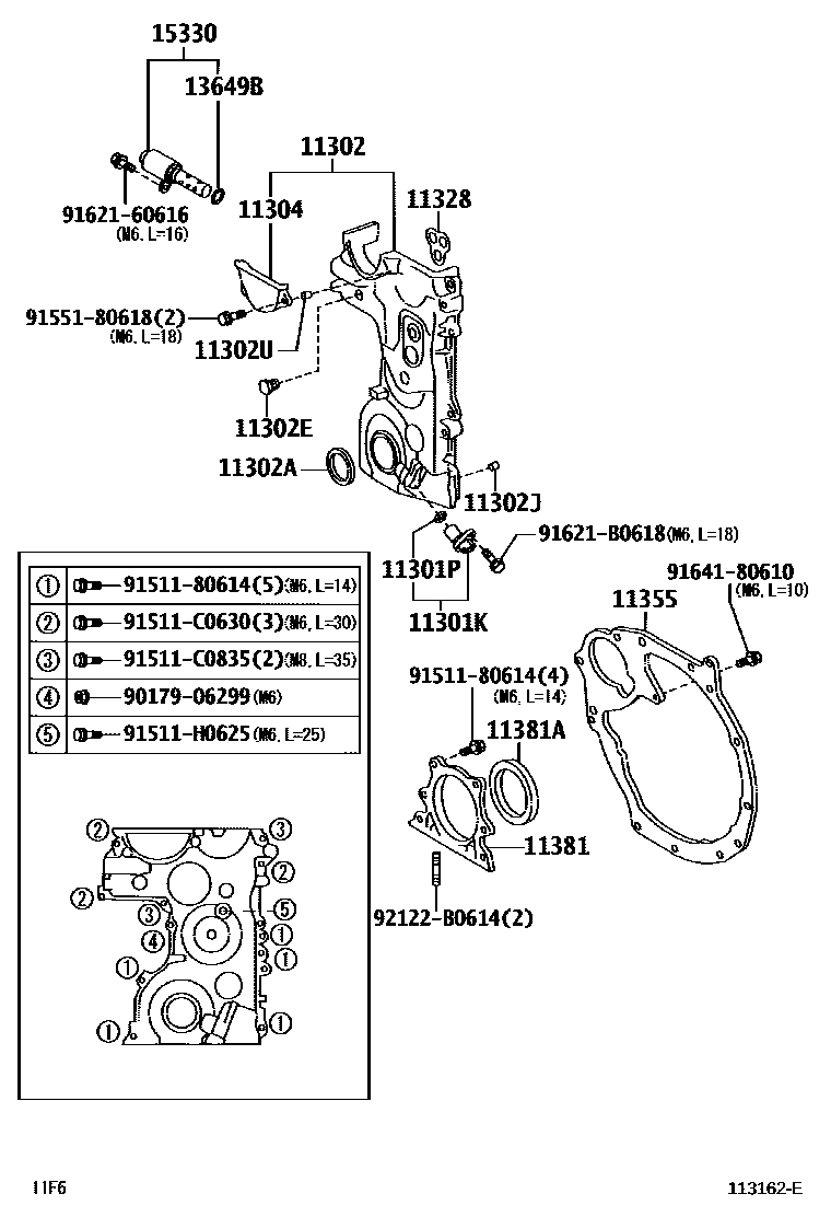 1106 — TIMING GEAR COVER & REAR END PLATE