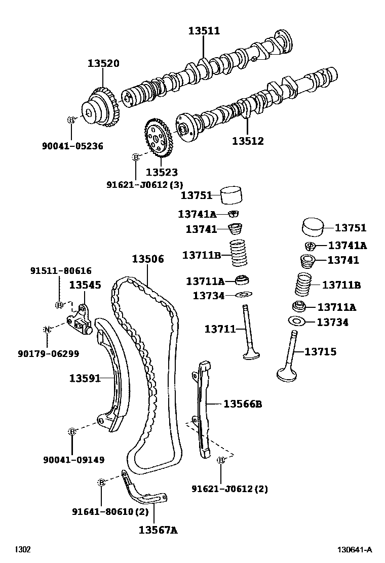 1302 — CAMSHAFT & VALVE