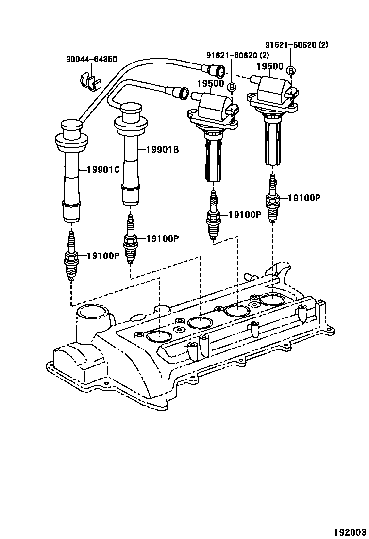 1901 — IGNITION COIL & SPARK PLUG / GLOW PLUG