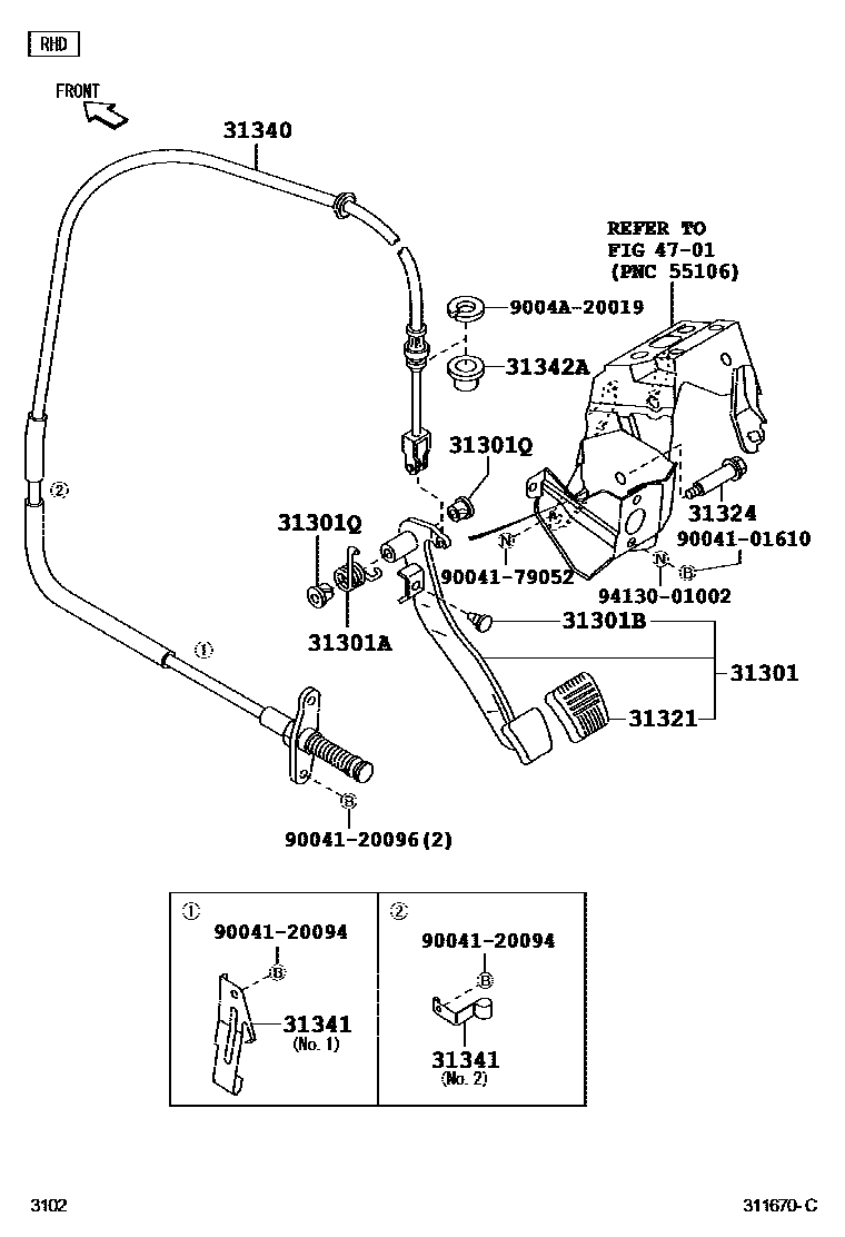 3102 — CLUTCH PEDAL & FLEXIBLE HOSE