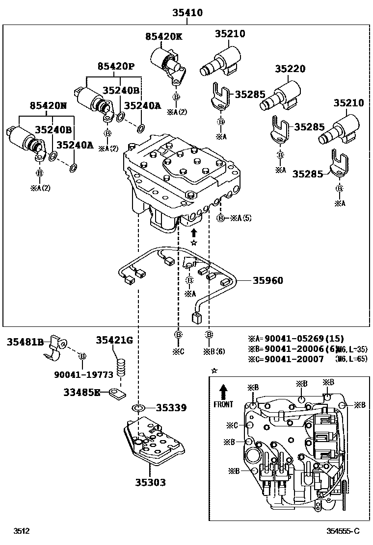 3512 — VALVE BODY & OIL STRAINER (ATM)