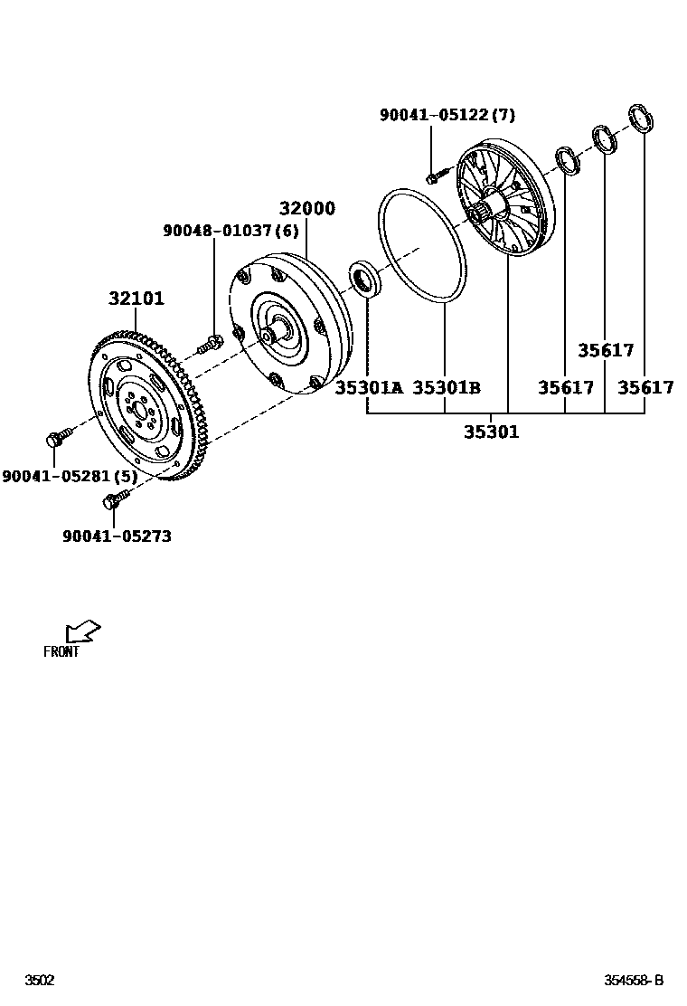 3502 — TORQUE CONVERTER, FRONT OIL PUMP & CHAIN (ATM)