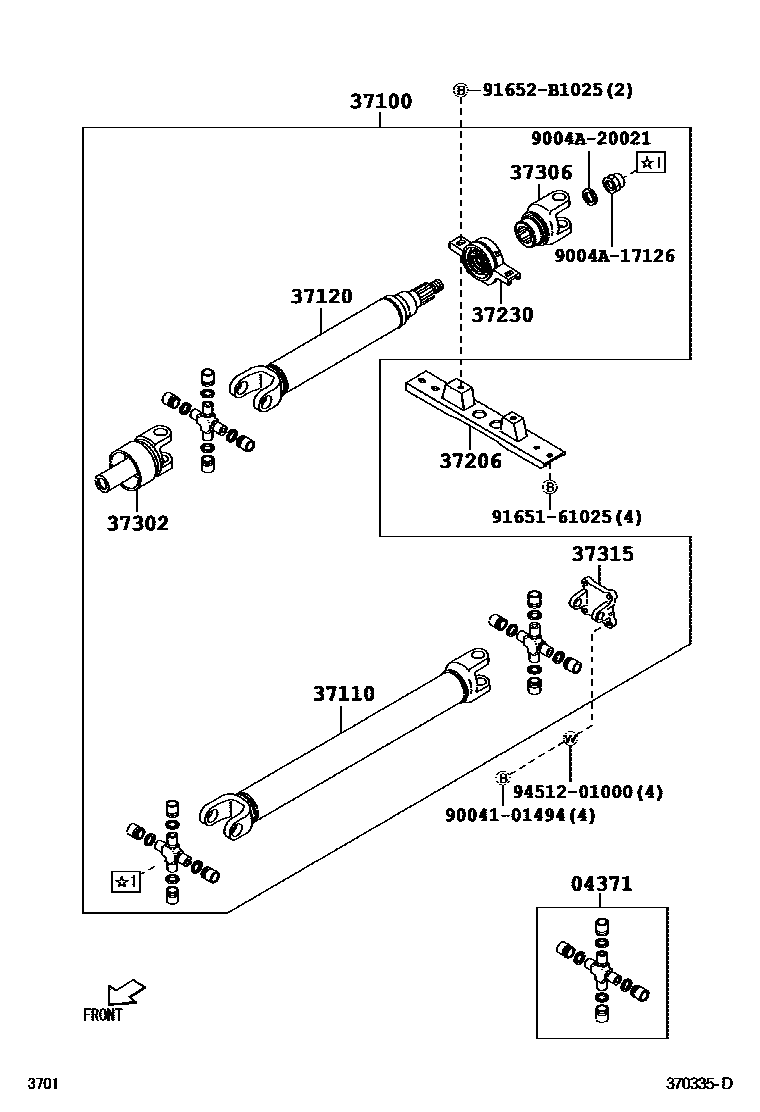 3701 — PROPELLER SHAFT & UNIVERSAL JOINT
