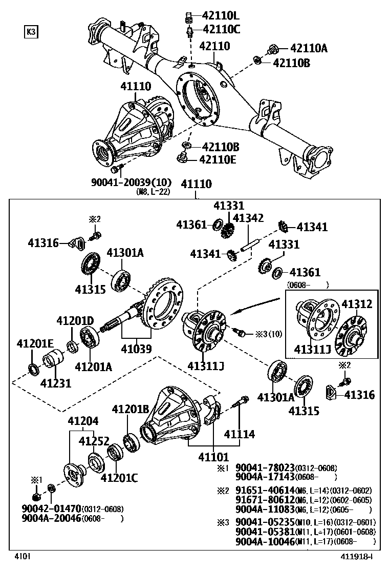 4101 — REAR AXLE HOUSING & DIFFERENTIAL