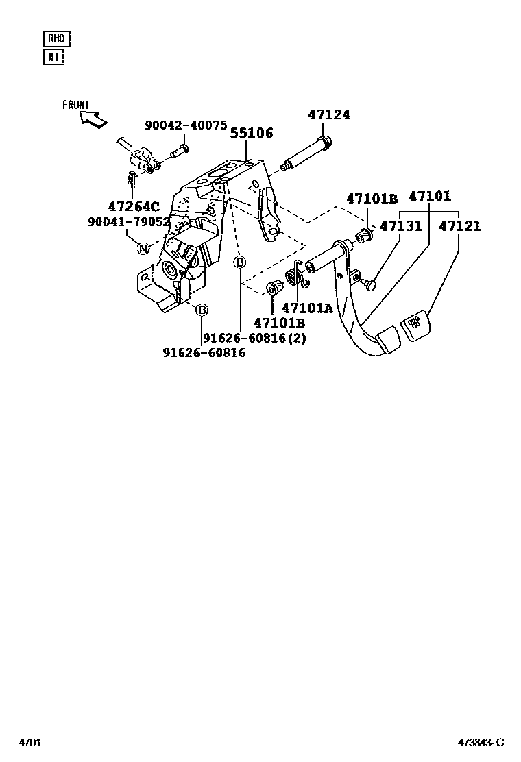4701 — BRAKE PEDAL & BRACKET