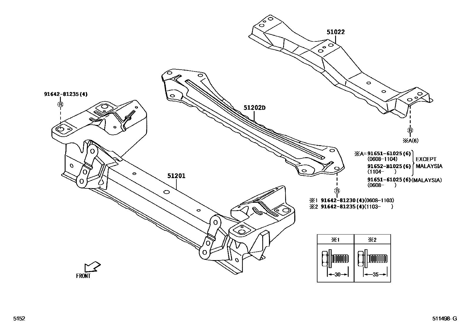 5152 — SUSPENSION CROSSMEMBER & UNDER COVER