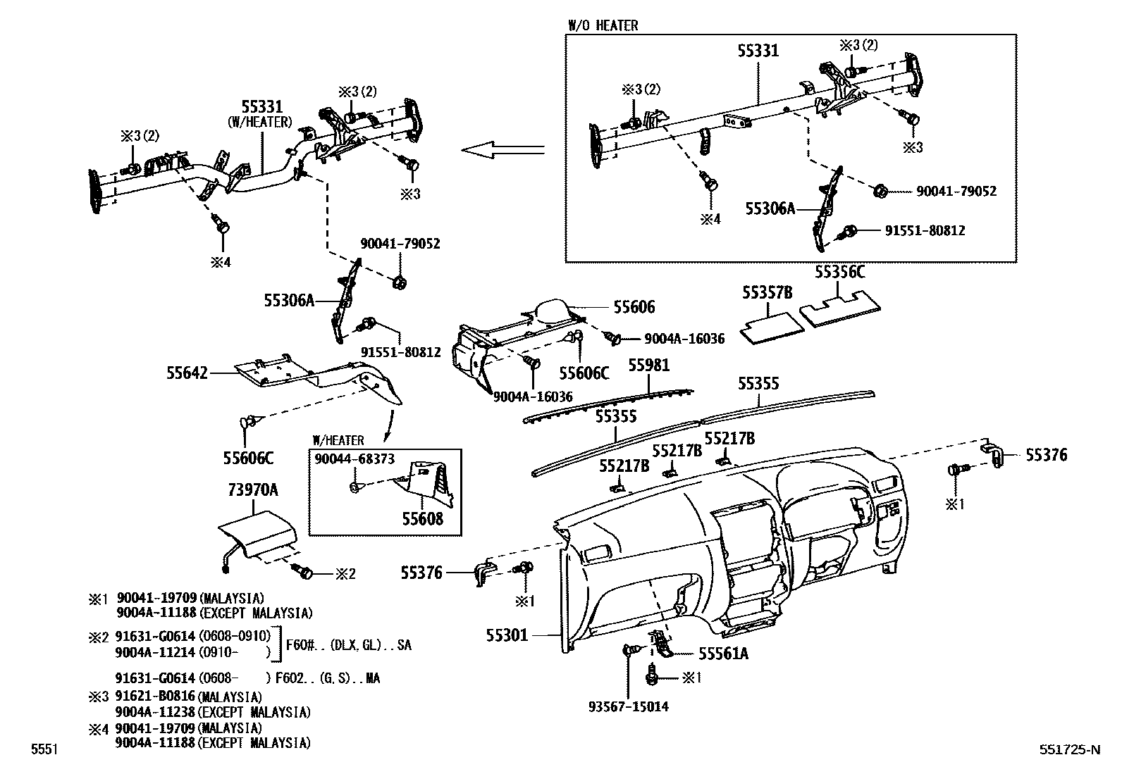 5551 — INSTRUMENT PANEL & GLOVE COMPARTMENT