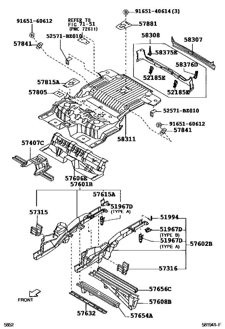 5852 — REAR FLOOR PANEL & REAR FLOOR MEMBER