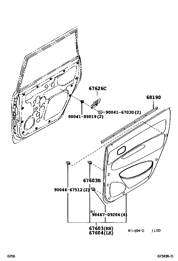 6755 — REAR DOOR PANEL & GLASS