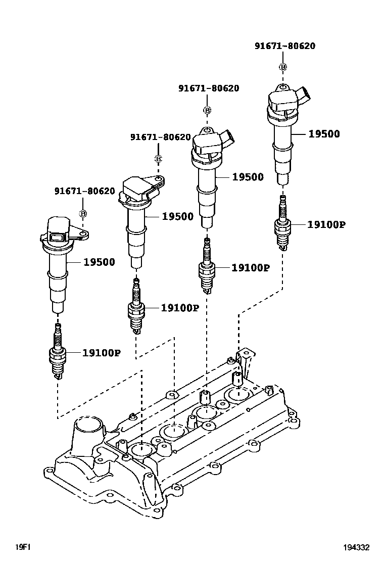 1901 — IGNITION COIL & SPARK PLUG / GLOW PLUG