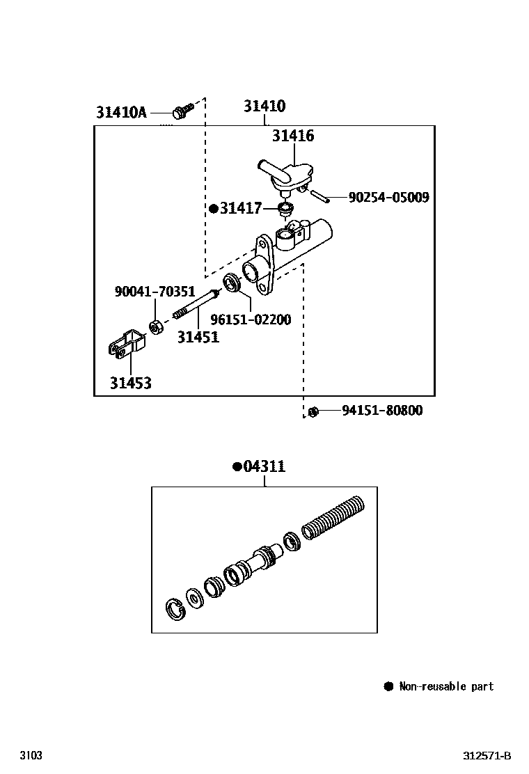 3103 — CLUTCH MASTER CYLINDER
