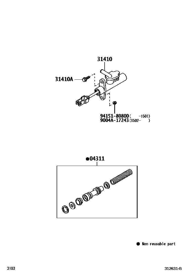 3103 — CLUTCH MASTER CYLINDER