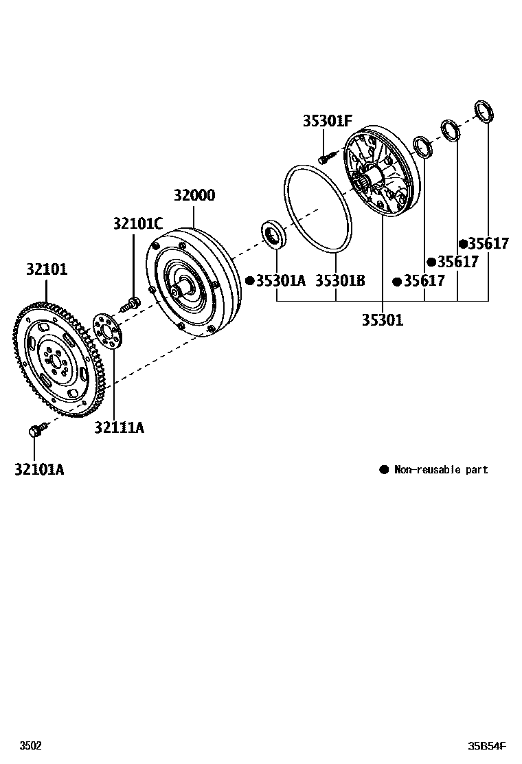 3502 — TORQUE CONVERTER, FRONT OIL PUMP & CHAIN (ATM)