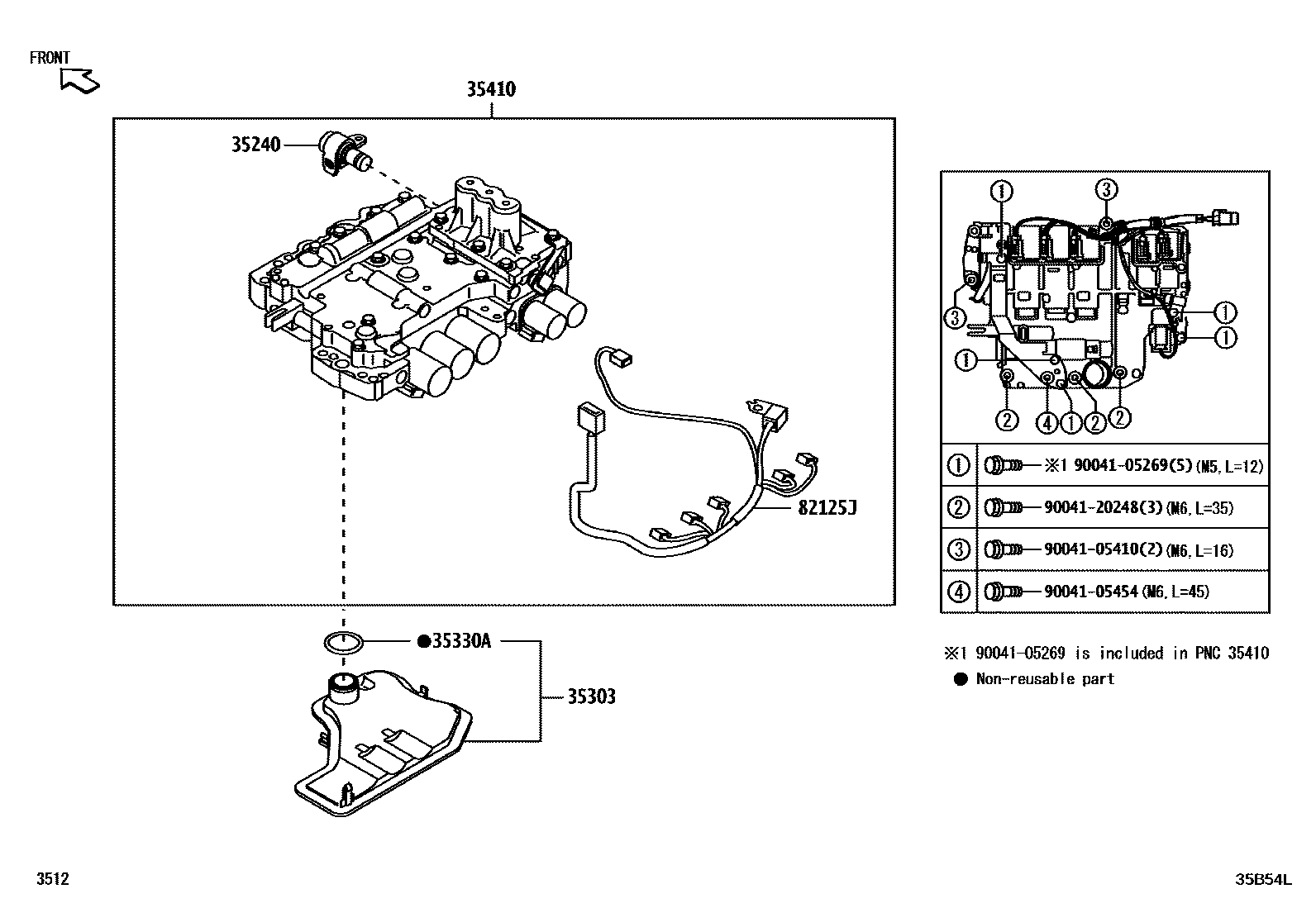 3512 — VALVE BODY & OIL STRAINER (ATM)
