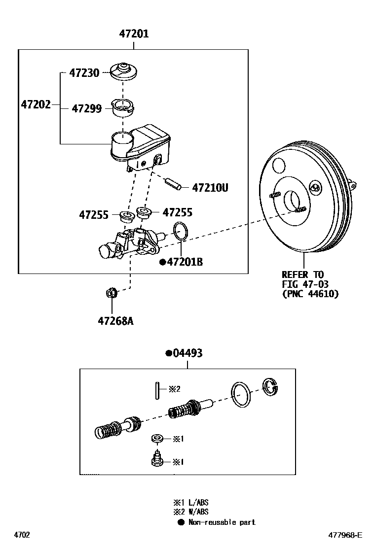 4702 — BRAKE MASTER CYLINDER