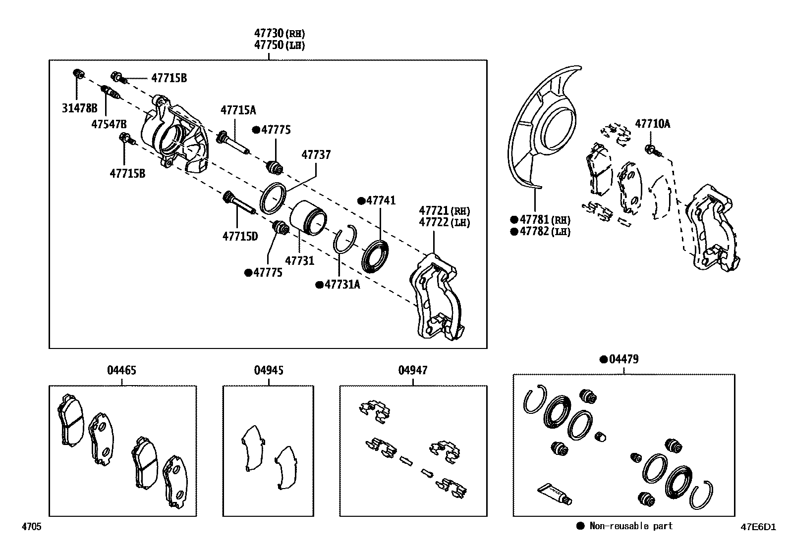 4705 — FRONT DISC BRAKE CALIPER & DUST COVER