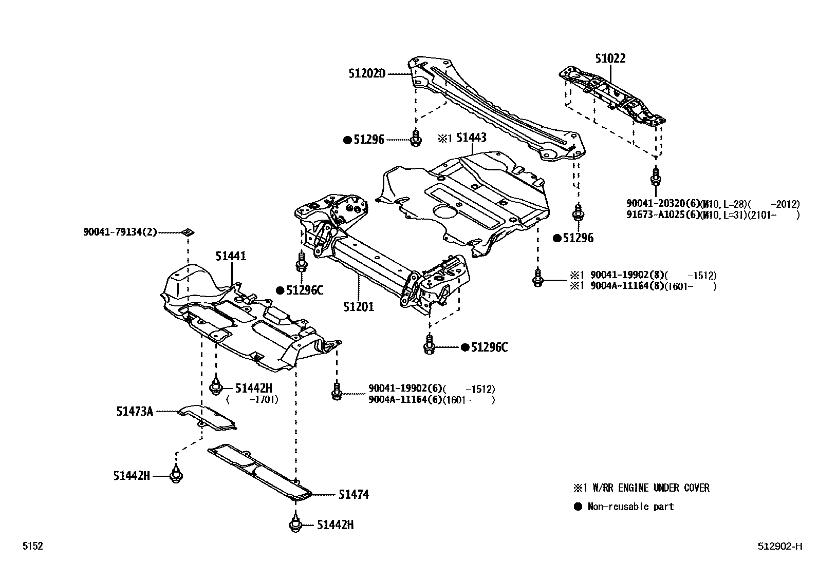 5152 — SUSPENSION CROSSMEMBER & UNDER COVER