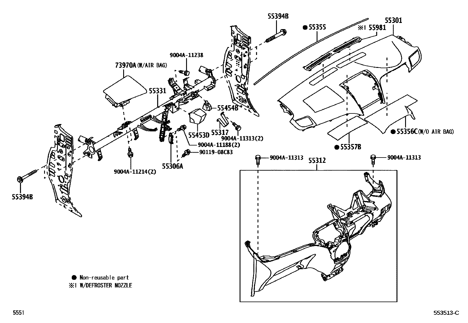 5551 — INSTRUMENT PANEL & GLOVE COMPARTMENT